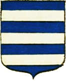 Armes de la famille du Mesgnil : d'azur à 3 fasces d'argent